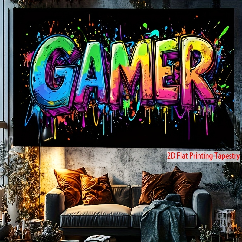 Esports Gaming Background - VIKAMA Gaming Tapestry Video Game Wall