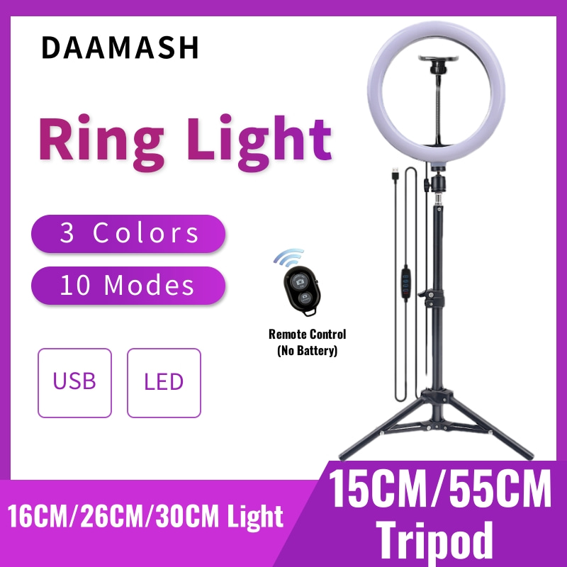 Webcam Ring Light - 16cm/26cm/30cm LED Selfie Ring Lighting Photographic