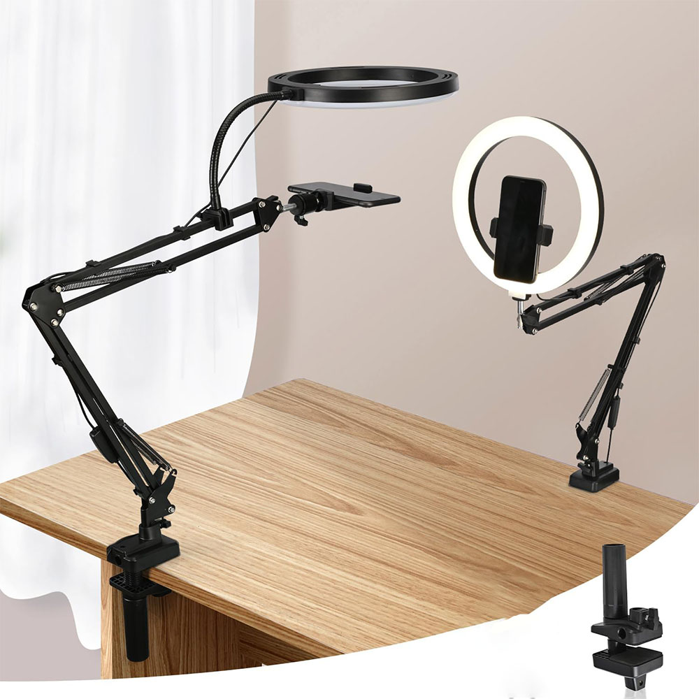 Webcam Ring Light - Ring Light with Stand and Phone