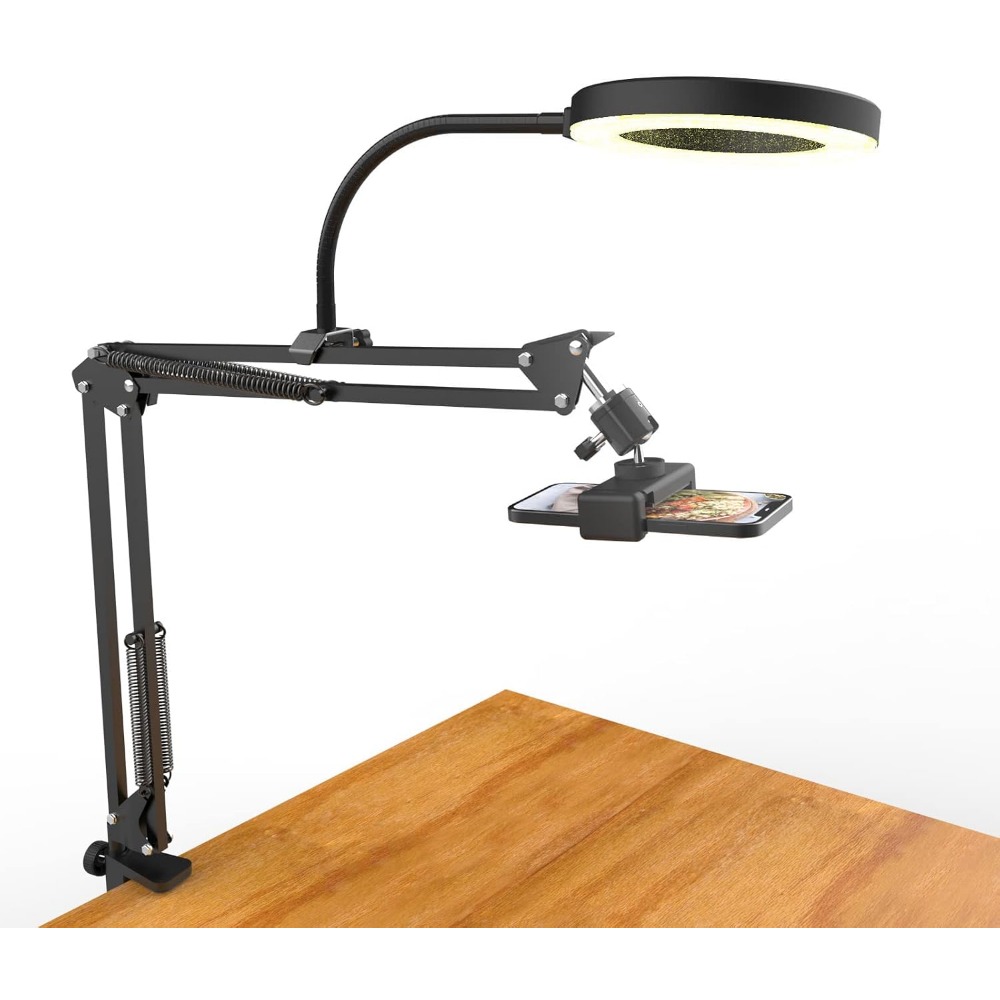Webcam Ring Light - Adjustable Camera Mount with Ring Light