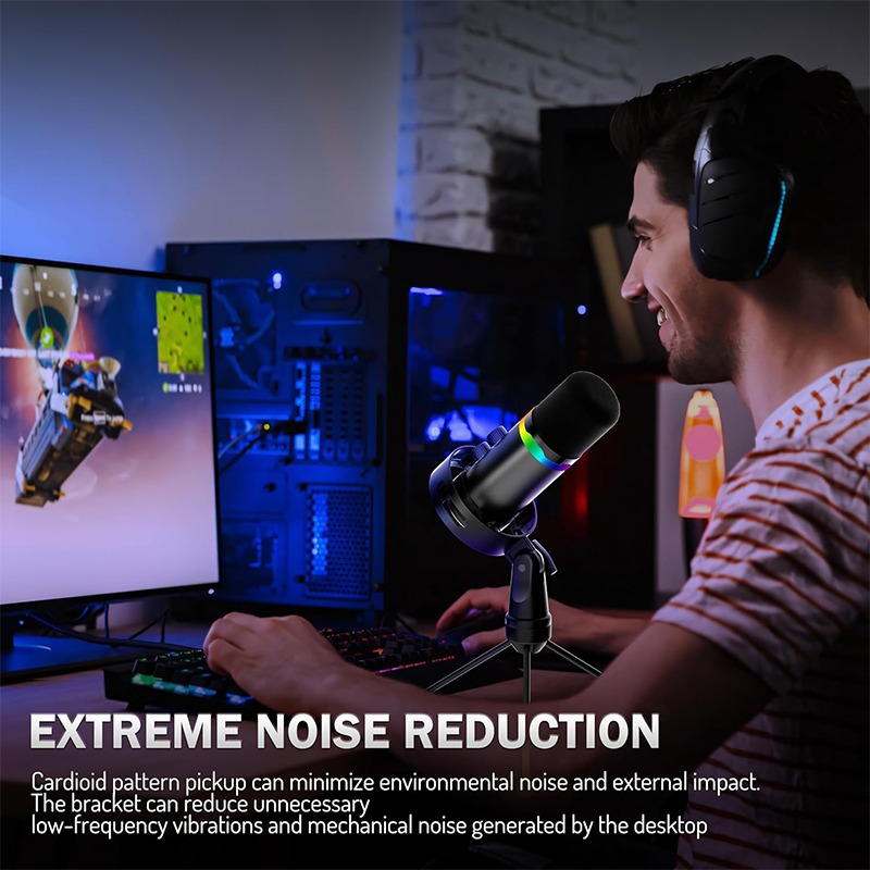 Microphone Arm Boom - USB Gaming Microphone with Boom Arm