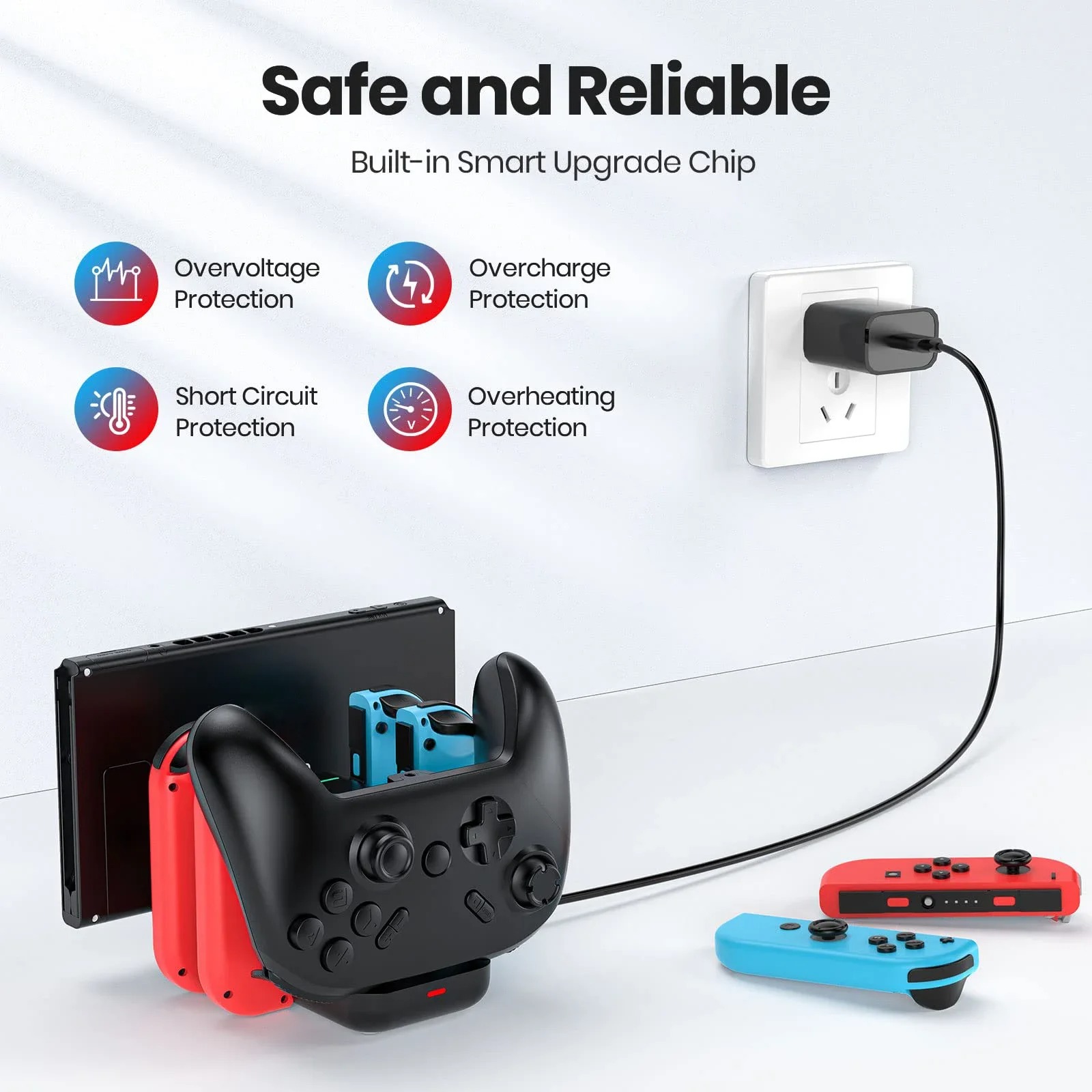 Switch Charger Dock Station 6  - đánh giá và giá Controller Charging Stand