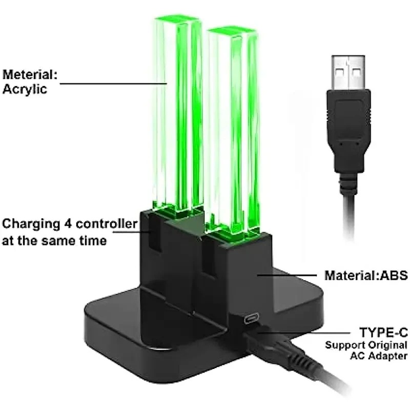 4 In 1 LED Charger Stand Dock  - đánh giá và giá Controller Charging Stand