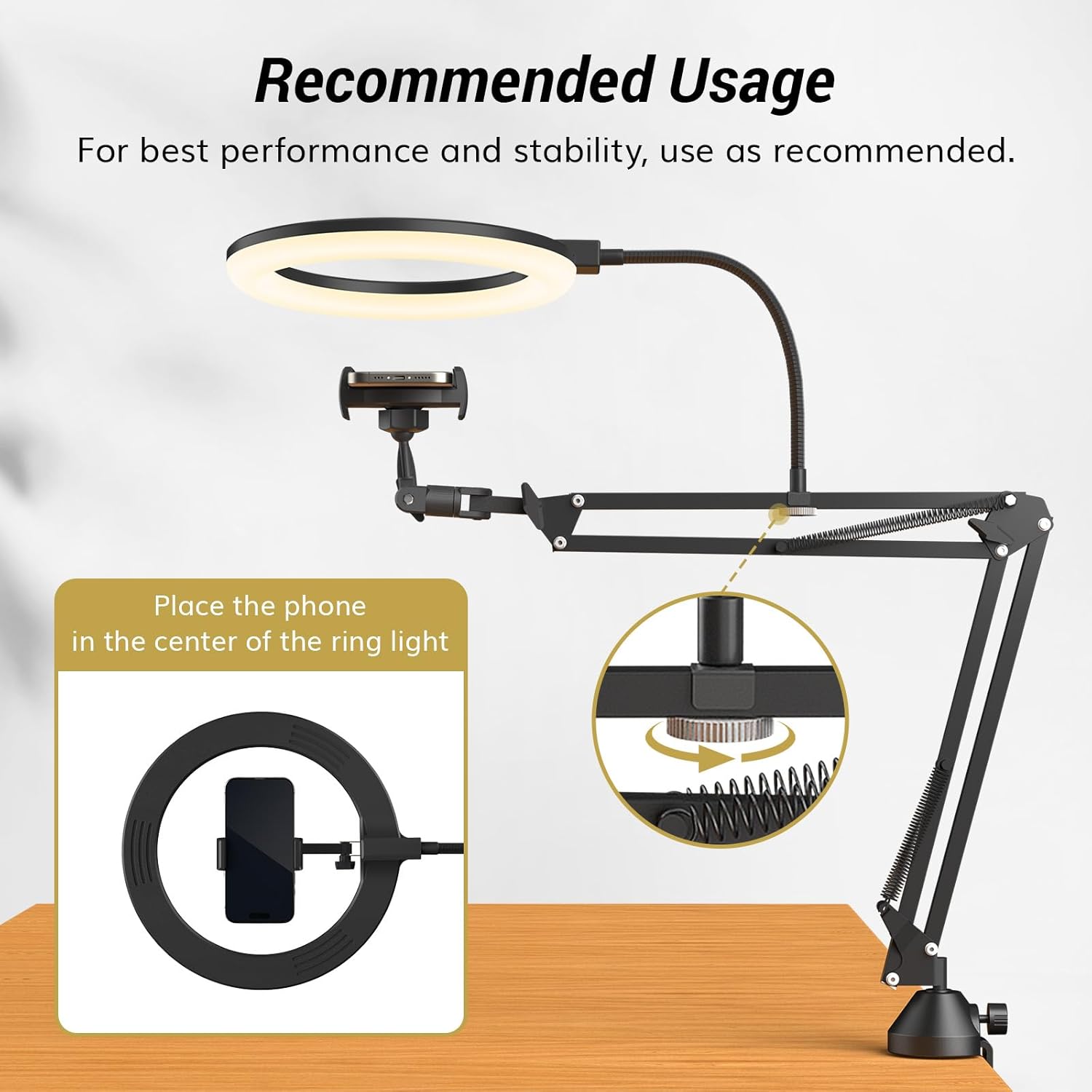 Ring Light with Stand and Phon - đánh giá và giá Webcam Ring Light