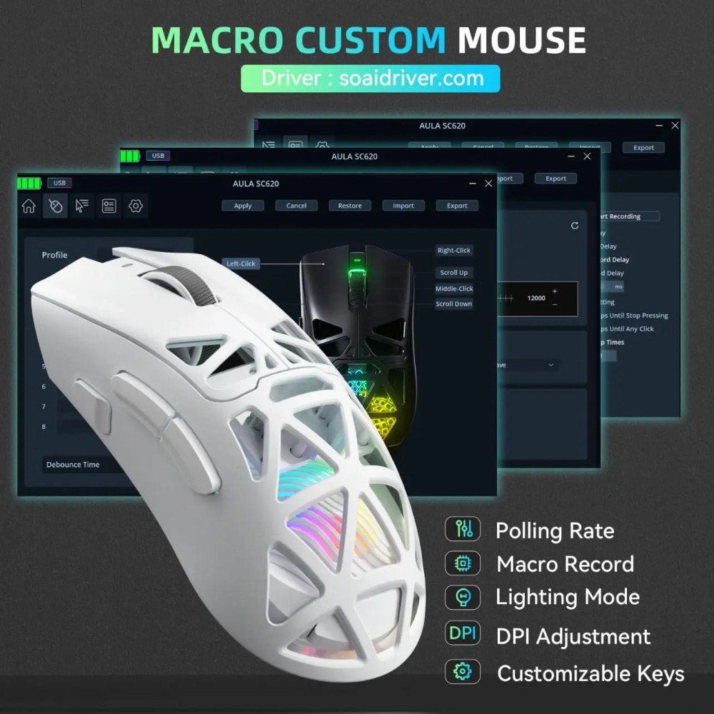 AULA SC620 Gaming Mouse Wired/ - đánh giá và giá Esports Gaming Mouse Weight Adjustable