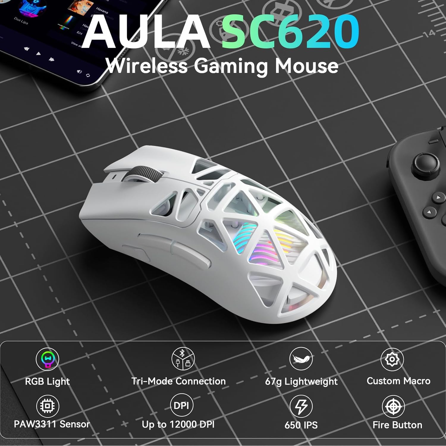 AULA SC620 New Gaming Mouse Wi - đánh giá và giá Esports Gaming Mouse Weight Adjustable