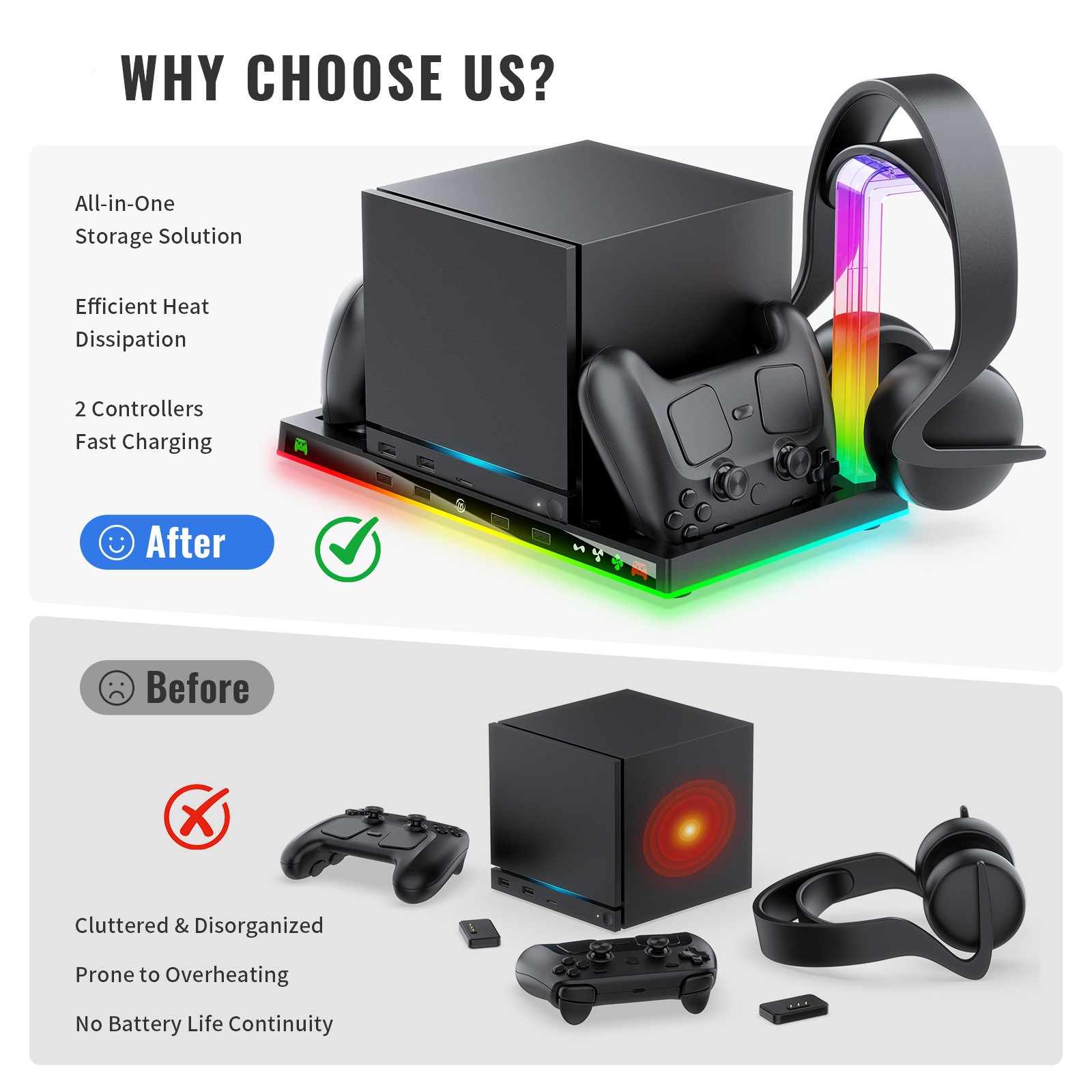 Charging Dock Stand with Cooli - đánh giá và giá Controller Charging Stand