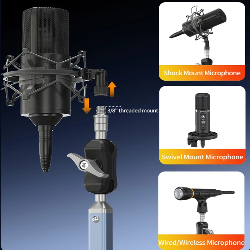 Professional Dual Suction Cup  - đánh giá và giá Microphone Arm Boom